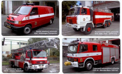 Sběratelská série kartičkových kalendáříků Požární technika - Hasičské vozy II DOPRODEJ