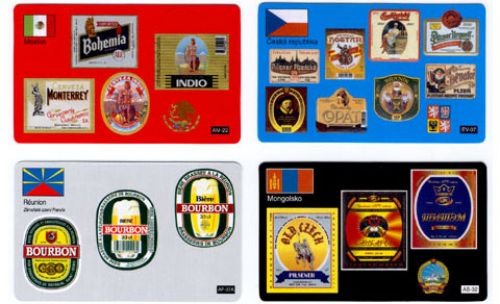 Sběratelská série kartičkových kalendáříků Miniatlas světa pivních etiket