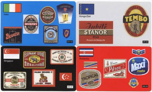 Sběratelská série kartičkových kalendáříků Miniatlas světa pivních etiket - 7. série