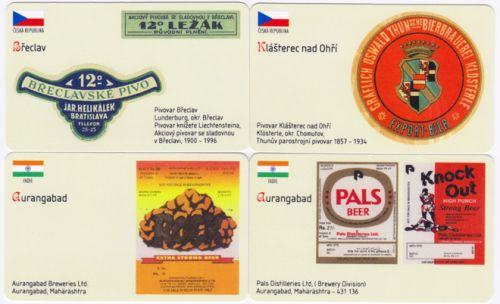 Sběratelská série kartičkových kalendáříků Naše a světové pivovary od A do Z - 36. série