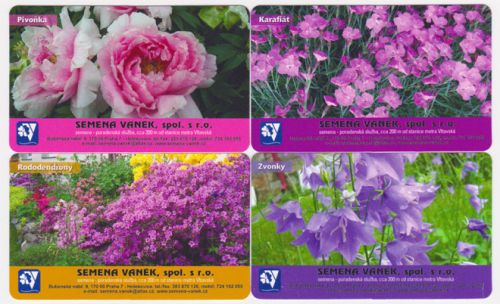 Sběratelská série kartičkových kalendáříků Květiny - Trvalky II (t)