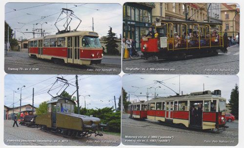 Sběratelská série kartičkových kalendáříků Pražské tramvaje IV