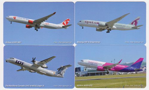 Sběratelská série kartičkových kalendáříků Dopravní letadla (t)