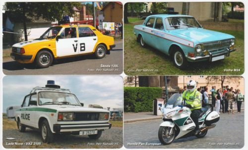 Sběratelská série kartičkových kalendáříků Policejní auta V